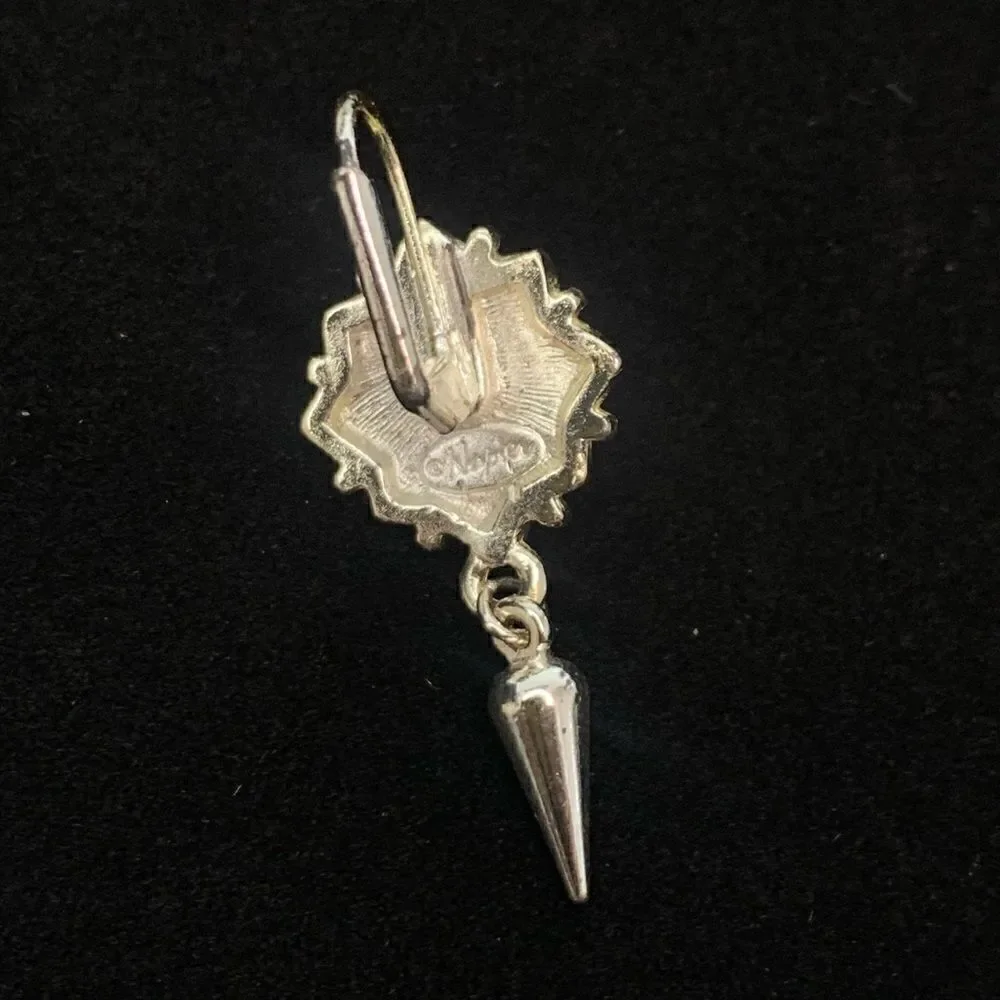 Unique Napier Dangle Silver Tone Pierced Earrings